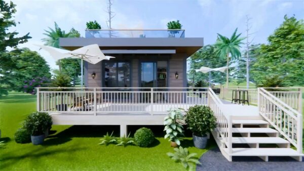 Small House Design 5.5x6.5 Meter House Plan 18x21 Feet 1 Bed 1 Bath Terrace Roof PDF Plan 6