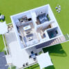 Small House Design 5.5x6.5 Meter House Plan 18x21 Feet 1 Bed 1 Bath Terrace Roof PDF Plan 6