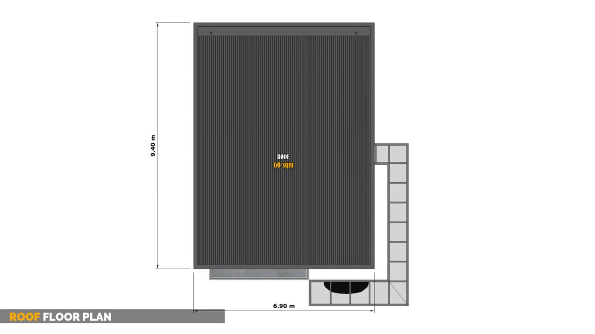 Small House Design 5.5x8 Meter House Plans 18x26 Feet 2 Beds 3 Baths PDF Plan - Image 5