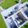 Small House Design 6.5x8 Meter House Plans 21x26 Feet 1 Bed 1 Bath Flat Roof Full PDF Plans