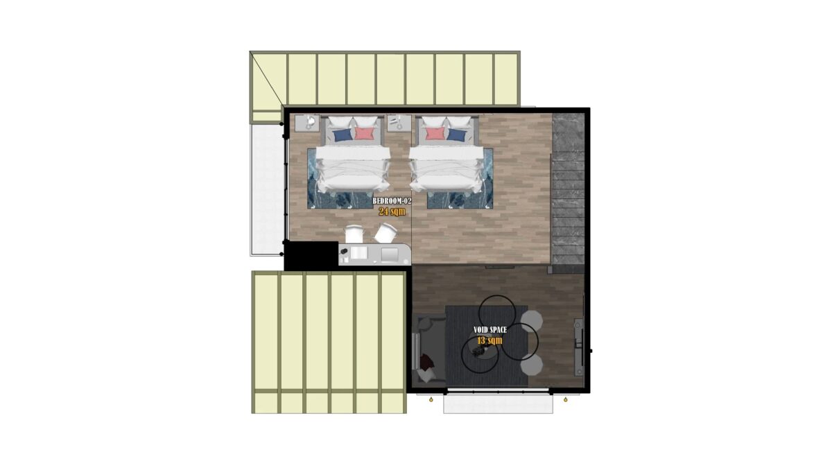 Small House Design 7.5x7 Meter House Plans 25x23 Feet 1 Bed with Double Bed Loft m