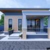 Small House Plan 23x30 Feet House Design 7x9 Meter 2 Bed 1 Bath Shed Roof PDF Plan layout