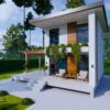 Small House Plan 5x5 Meter House Design 17x17 Feet 3 Bed 1 Bath Shed Roof PDF Plans