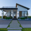 Small House Plan 7.5x8 Meter House Design 25x26 Feet 2 Bed 1 Bath Shed Roof PDF Plan layout