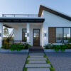 Small House Plan 7.5x8 Meter House Design 25x26 Feet 2 Bed 1 Bath Shed Roof PDF Plan layout