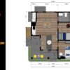 Small House Plan 7.5x8 Meter House Design 25x26 Feet 2 Bed 1 Bath Shed Roof PDF Plan layout