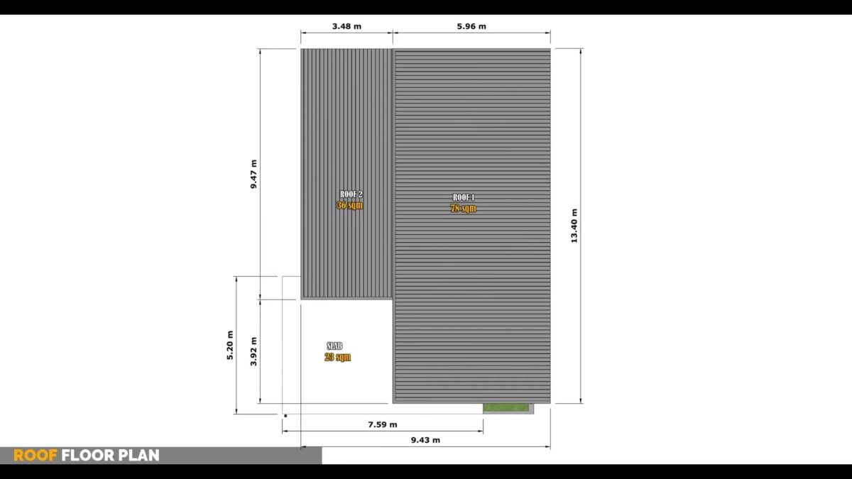 Small House Plan 8x12 Meter House Design 26x39 Feet 3 Bed 3 Bath Shed Roof PDF Plan