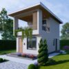 Small House Plans 4x7 Meter House Design 13x23 Feet 1 Bed 1 Bath Hidden Shed Roof 6