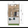 Small House Plans 4x7 Meter House Design 13x23 Feet 1 Bed 1 Bath Hidden Shed Roof layout first
