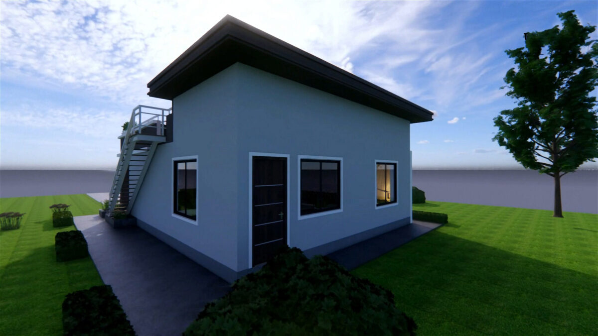 Small House Plans 8x10 Meter House Design 26x33 Feet 2 Bed 1 Bath Shed with Terrace Roof PDF Plan