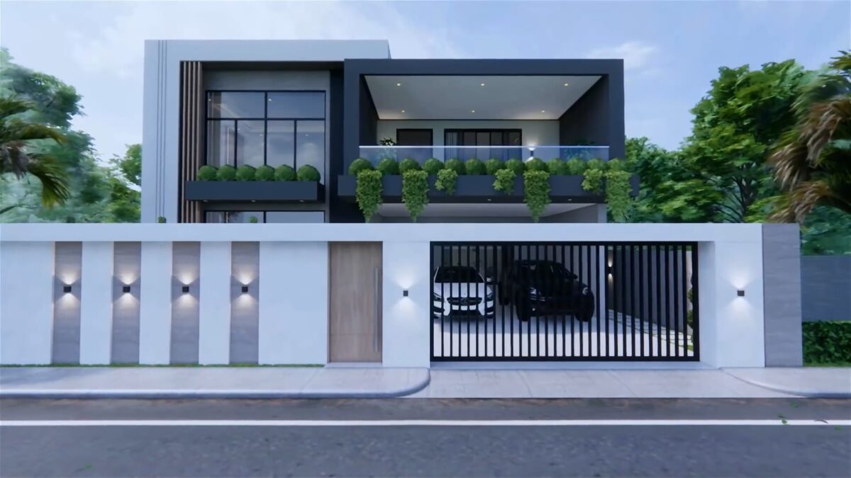 Modern House Plan 12x15 Meter Home Design 39x49 Feet 5 Beds 6 Baths ground