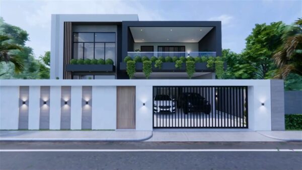 Modern House Plan 12x15 Meter Home Design 39x49 Feet 5 Beds 6 Baths ground